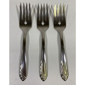 3 Oneida HEART OF SWEDEN Stainless Oneidacraft Deluxe Salad Forks Flatware